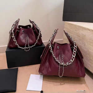 Bolso <span class=keywords><strong>de</strong></span> Cuero Genuino <span class=keywords><strong>de</strong></span> Lujo para Mujer con Cierre Rápido, Correa <span class=keywords><strong>de</strong></span> Hombro con <span class=keywords><strong>Cadena</strong></span> Personalizada a la Moda - Duradero - Product Image 1