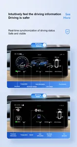 LeshidaカーメーターディスプレイタッチスクリーンカーラジオステレオワイヤレスカープレイAndroid Auto Carplay for Model 3/Y
