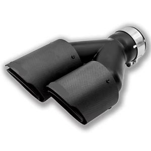 Silenziatore universale per auto in fibra di carbonio tubo di scarico a doppia uscita terminale di scarico nero per audi bmw <span class=keywords><strong>Wv</strong></span> Honda Mercedes Benz - Product Image 5