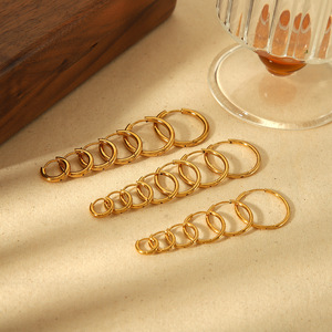 ต่างหูห่วงไทเทเนียมชุบทอง 18k สำหรับทุกเพศ ใส่ได้ทุกวัน ซัมเมอร์ 2024 ผลิตที่เมืองอี้หวู่ รุ่น TE6018-2-10 - Product Image 4