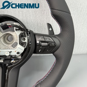 Volant sport à fond plat avec boutons bleus pour <span class=keywords><strong>BMW</strong></span> F30 F31 F10 F32 F33 F39 F80 F82 F87 E84 E83 Série 2 3 5 X1 <span class=keywords><strong>X2</strong></span> X3 X4 - Product Image 4