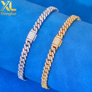 Factory OEM ODM HipHop Moissanite Bracelet 6mm Chain Fine Luxury Jewelry Women <b>Men</b> 925 Sterling <b>Silver</b> Link Chain Cuban Bracelet - Product Image 3