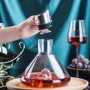Handmade High Quality Waterfall Shape Decanter Crystal Wine Decanter Glass Premium Whiskey Decanter
