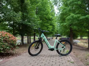 MEIGI nueva BAFANG 500W Mid Drive bicicleta eléctrica de carga urbana ebike con horquilla de suspensión Velocidad máxima 28MPH bicicletas eléctricas