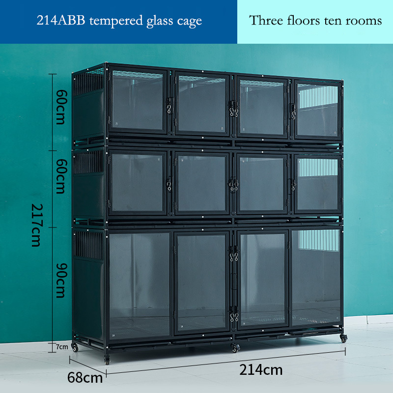 Cage en verre trempé noir 214ABB