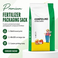 Sac d'emballage tissé laminé vert imprimé sur mesure 48x105cm 40kg pour engrais composé et éléments nutritifs