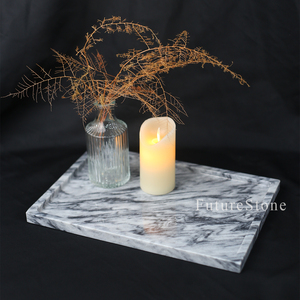 침대에서 아침 식사를 제공하는 데 사용되는 미니멀리스트 대리석 트레이, 화장대에 보석 정리하거나 거실에 장식품을 전시하는 데 사용됩니다. - Product Image 1
