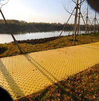 Tapis de chaussée en PE ultra résistant à l'usure, résistant aux chocs et antidérapant, idéal pour les routes temporaires d'équipement lourd