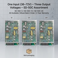 Convertidor CC a CC de 50W, 48V a 24V 2.1A, Aislado 1500VDC SD-50C-24, Equivalente para Sistemas Solares de Telecomunicaciones