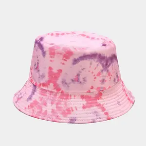 Custom Blank Daisy Blunt Impresión completa en Jeans Imagen Tie Dye Tela Retro Colores Denim White Sets Terry Cloth Bucket Hat