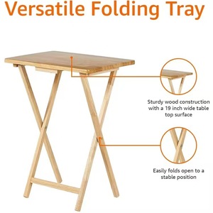 Home wooden folding <b>table</b>, <b>portable</b> high-legged sofa dining <b>table</b>, outdoor <b>picnic</b> wooden stall storage <b>table</b> - Product Image 4