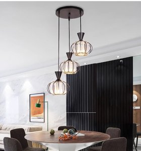 <span class=keywords><strong>Lampadario</strong></span> Moderno in Ferro per Isola Cucina e Sala da Pranzo, Luce Bianca Calda 3000K, Base E27, Altezza Regolabile, Illuminazione Sospesa - Product Image 1
