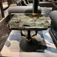 Ensemble de table basse en marbre de luxe moderne, design minimaliste, meubles de salon avec rangement à tiroirs pour le salon