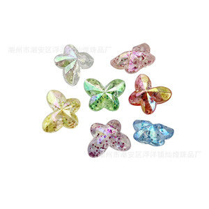 Acrylic <b>Glitter</b> Butterfly Beads Iridescent Faceted For Jewelry Making DIY Accessories 10mm Summer 2024 Chaozhou Origin - Product Image 5