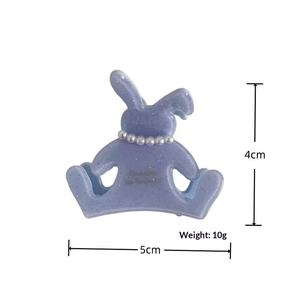 مشبك شعر كوري على شكل أرنب للفتيات، إكسسوار شعر ناعم وحلو من حمض الخليك، مشبك شعر حيواني أنيق ولطيف من الأسيتات - Product Image 6