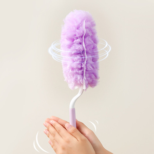 Plumeau multi-usages violet lavable avec design suspendu, plumeau de nettoyage en fibres magiques avec 6 recharges + 1 manche - Product Image 2