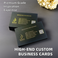 Cartes de visite personnalisées en feuille d'or haut de gamme, tampons à chaud, stratification brillante, impression offset, cartes nominatives personnalisées