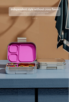 Boîte à lunch à bento rectangulaire en acier inoxydable sans BPA pour enfants, récipients de stockage d'aliments étanches avec design classique pour l'école du dos