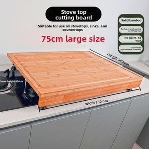 Tagliere in bambù extra-large da cucina con design a doppio lato, lavabile in lavastoviglie, per uso su piano di lavoro - Product Image 2