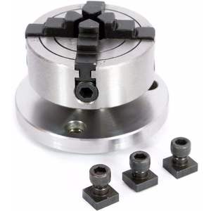 Portabrocas independiente de 4 mordazas de 70 mm para fresadora con placa trasera y tuercas en T - Product Image 1