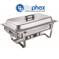 Chauffe-Plat Économique Professionnel Buphex SS201 8L GN1/2x2 F433-2 en Acier Inoxydable pour Restaurants et Hôtels