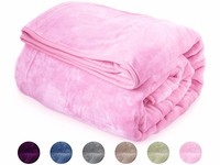 Couverture polaire imperméable à carreaux, Plaid uni avec imprimé Photo, 100% Polyester, 1 pièce