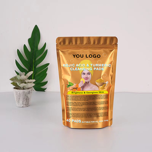 Tampons de coton nettoyants à l'acide kojique de curcuma Offre Spéciale 2024 Skincare tampon exfoliant végétalien de marque privée - Product Image 4