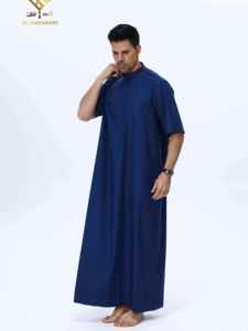 2026 Latest Soft Non-Pilling Material Prayer Robe High-End <b>Men'S</b> Qatari <b>Thobe</b> Arabic Robe moderan look good - Product Image 3