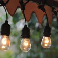 Guirlande lumineuse LED S14 extérieure étanche IP65 pour patio, jardin, mariage, camping, décoration de fête, ampoule E27, 10m 48ft