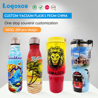 Botella para beber de acero inoxidable de alta calidad, termo, frasco de doble pared, 17oz, botellas de agua al vacío impresas en 3D personalizadas