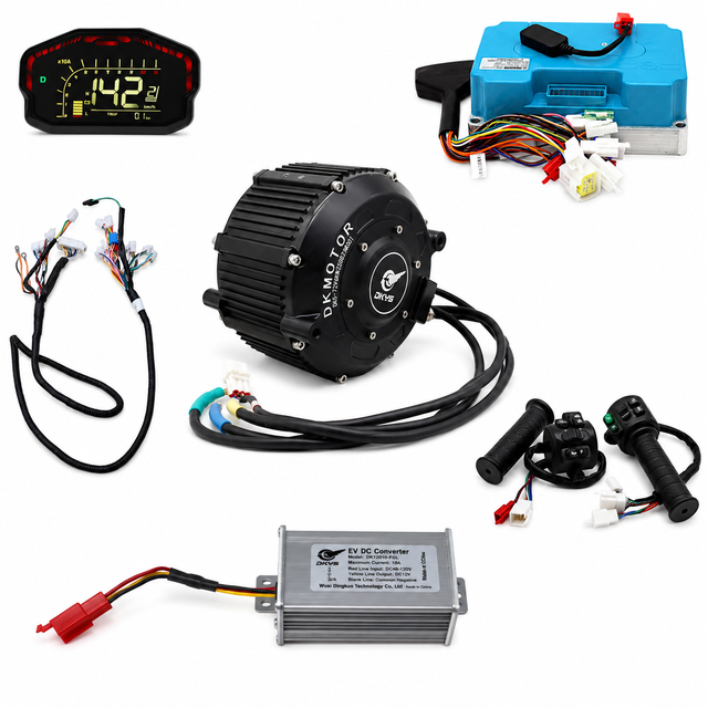 DKYS 165 40H 6000W Direct Drive Mid Drive Motor Kit Electric Motorcycle with ND72680 Controller, DKD LCD