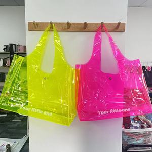 Custom Logo Neon <strong>Fuchsia</strong> PVC Transparent <strong>Bag</strong> Travel Beach Shopping <strong>Bag</strong> Fashion Clear Candy Colors <strong>Bag</strong> - Product Image 2