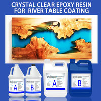 Adhésif et mastic en bois clair de cristal de fonte liquide de résine époxyde de dessus de table de rivière profonde pour le travail du bois