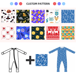 Combinaison en bambou personnalisée pour bébé, pyjama pour nouveau-né, barboteuse à manches longues, fermeture éclair bidirectionnelle, confortable, respirante, unisexe - Product Image 2