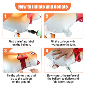 Nouveauté : Ballons en aluminium 3D de dessins animés (Girafe, Dinosaure, Chat, Chien) avec roues pour animaux de compagnie, parfaits pour les fêtes d'anniversaire en extérieur - Product Image 2