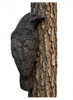 Realistic Black Crow Figurine Resin Raven Wall Hanging for Garden Halloween Decor