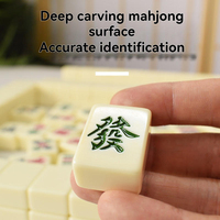 Tuiles de Mahjong en Mélamine Ivoire Poli, Solides, pour Jeu Complet, Kit de Divertissement pour Fêtes et Tables de Maison