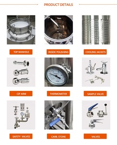 Fermentador cónico casero de acero inoxidable <span class=keywords><strong>100L</strong></span> 200L con fermentación refrescante para equipos de elaboración de cerveza - Product Image 5
