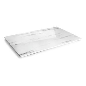 Vassoio Decorativo Rettangolare con Motivo Marmorizzato Superficie Bianca per Arredamento Casa - Product Image 1