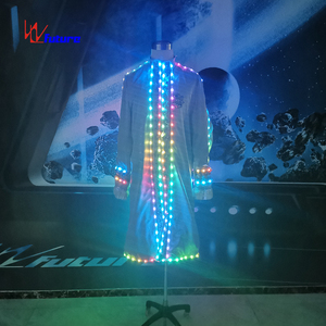 Nuevo Traje de Escenario Masculino Estilo Chino con LED, Túnica Larga para Cantante, Festival EDM, <span class=keywords><strong>Concierto</strong></span>, Club Nocturno, Actuación de Baile - Product Image 6