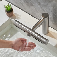 Robinet de salle de bain 2-en-1 en acier inoxydable 304 avec séchoir à mains automatique à capteur pour lavage et séchage