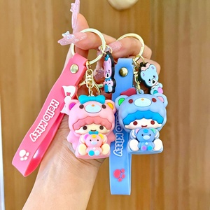 Portachiavi in PVC e lega di zinco a tema animali dei cartoni animati, simpatico cane dalle grandi orecchie, creativo, per auto e borsa, piccolo <span class=keywords><strong>regalo</strong></span> per coppie - Product Image 1
