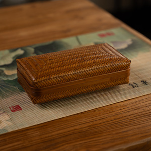 Handmade Bamboo Woven Storage <b>Box</b> Rectangle Lacquered Craft <b>Gift</b> Home Use - Product Image 4