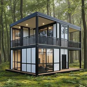 Maison conteneur assemblée multi-niveaux, écologique, de qualité supérieure, <span class=keywords><strong>chic</strong></span>, contemporaine, spacieuse, avec véranda en verre et balcon. - Product Image 2