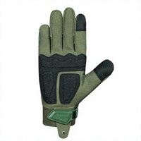 Gants de sécurité sportifs d'extérieur vert olive en PU respirant, longueur poignet, avec logo personnalisé par transfert thermique, pour l'hiver