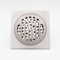 Siphon de sol carré en laiton robuste de 100 mm, anti-odeur, écologique, 4 pouces, moderne, pour salle de bain, douche, cuisine, hôtel