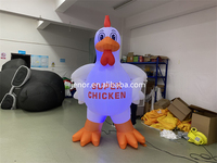 Coq gonflable de 3 mètres de haut pour la publicité, coq gonflable, animal de dessin animé avec lumière