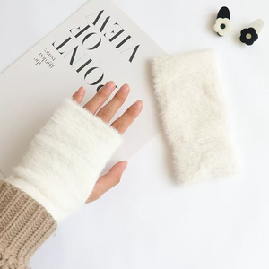 Liquidation d'usine : Gants thermiques pour femme, style vison en peluche, <span class=keywords><strong>mi</strong></span>-doigts, épais, moelleux, élégants, chauffants, pour la <span class=keywords><strong>saison</strong></span> des neiges - Product Image 5