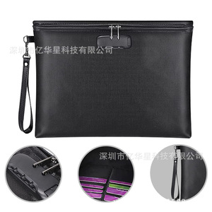 Sac de rangement ignifuge et étanche avec fermeture éclair, noir, portable, multifonctionnel, cadeau d'affaires, 150g - Product Image 1