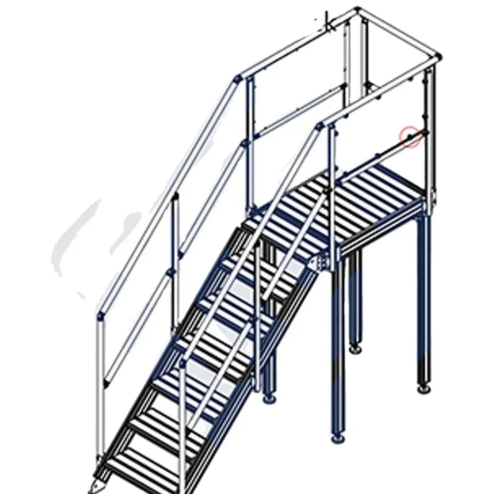 Endüstriyel geçit merdiven platformu 2 adım alüminyum katlanır basamaklı merdiven tedarikçisi